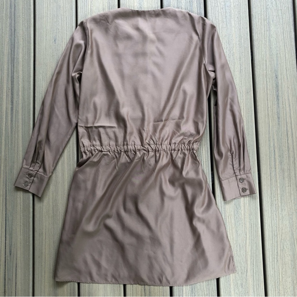 Uniqlo Medium Brown Long Sleeve Button Front Dress Size M - Picture 5 of 10